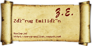 Zárug Emilián névjegykártya